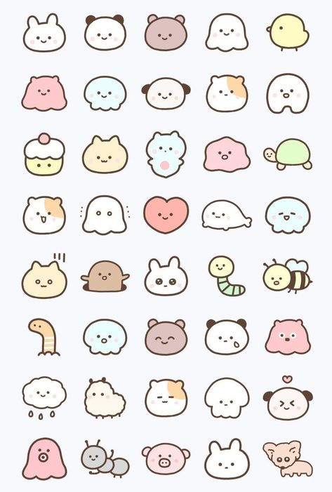 Cute Sticker To Draw, Stickers Kpop Printable, Simple Woman Drawing, Cute Colorful Doodles, Cute Doodles Ideas, Printable Cute Stickers, Kawaii Doodles Cute, Cute Printable Stickers, Cute Animals Cartoon