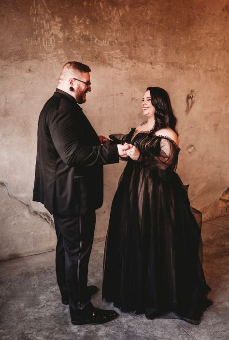 See more real brides on Studio Levana Pinterest account Studio Levana, Plus Size Wedding Gowns, Curvy Bride, Plus Size Gowns, Wedding Black, Black Tulle, Plus Size Wedding, Pinterest Account, Wedding Poses