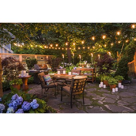 Bulb String Lights, Edison Bulbs, Vintage Bulbs, Garden Gazebo, Vintage Bulb, Allen Roth, Outdoor Patio Lights, Outdoor Entertaining Area, Backyard Garden Design