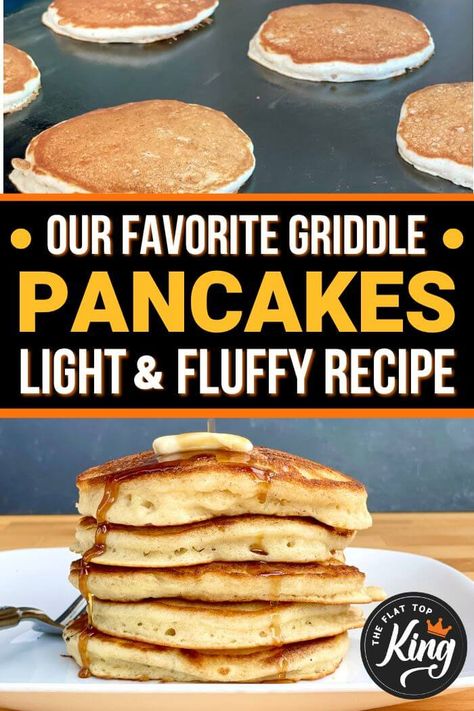 Pancake Recipe For Blackstone, Blackstone Grill Pancakes, Pancakes On Griddle, Black Stone Pancakes, Black Stone Electric Griddle Recipes, Blackstone Pancake Recipe, Pancakes On The Blackstone, Crepes On Blackstone Griddle, Pancakes On Blackstone Griddle