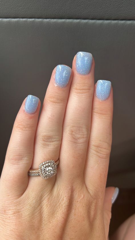 Baby Blue Nails With Glitter, Wedding Toe Nails, Periwinkle Nails, Glitter Gel Nail Designs, Blue Gel Nails, Blue Glitter Nails, Glitter Accent Nails, Summer Gel Nails, Baby Blue Nails