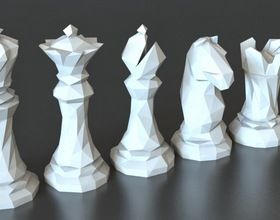 Click to view details for Faceted Chess Set 3d Printed Chess Pieces, 3d Chess Set, Knight Chess, Therapy Techniques, Chess Master, Art Through The Ages, Wooden Chess Pieces, Articulation Activities, 3d Printing Art