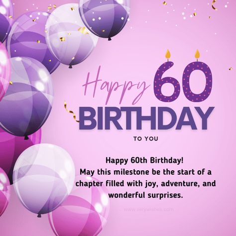 Happy 60th Birthday Wishes: Reaching the age of 60 is a remarkable journey, an accomplishment deserving of admiration and celebration. As someone enters the sixth decade of life, it's a moment to reflect on the rich tapestry of experiences, wisdom gained, and moments that have shaped them into the person they are today. A 60th birthday is a culmination of achievements, a juncture where memories intertwine with aspirations for the years ahead. In this article, we delve into a collection o... Happy 60th Birthday Sister Quotes, 60th Birthday Wishes For Friend, Happy 60 Birthday Wishes For Her, Happy 60th Birthday Sister, 60th Birthday Wishes For A Man, 60th Birthday Wishes For Women, Happy 60th Birthday Wishes Man, Happy 60th Birthday Woman, Happy 60th Birthday Images