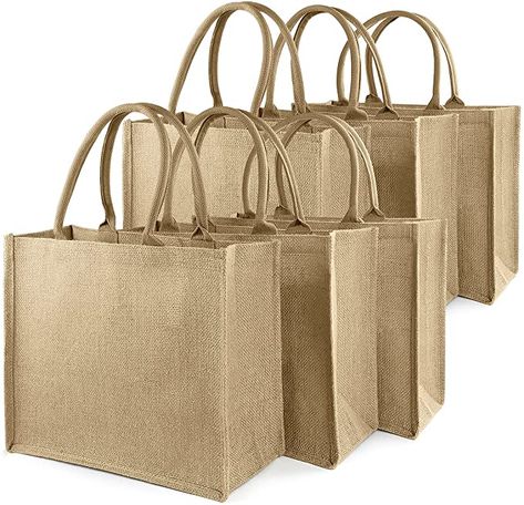 Amazon.com: Jute Tote Bags, Burlap Bags with Laminated Interior and Soft Handles, Reusable Shopping Bags Grocery Bag, Blank Burlap Tote for Embroidery DIY Art Crafts, Decoration, Printing (6Pcs Horizontal style) : Home & Kitchen Taylor Wedding, Perfect Beach Bag, Burlap Gift Bags, Burlap Tote Bags, Burlap Tote, Jute Tote Bags, Burlap Bags, Jute Totes, Jute Fabric