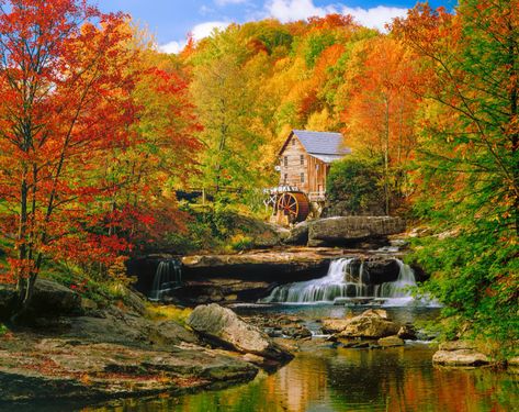 Glade Creek Grist Mill, Blackwater Falls State Park, Magical Autumn, Blackwater Falls, Shenandoah River, River Pictures, New River Gorge, Grist Mill, John William Waterhouse