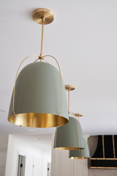 Island pendants Green and gold light Black and gold range hood Virtual design Kitchen design Decorating Follow my shop @JillCalo on the @shop.LTK app to shop this post and get my exclusive app-only content! #liketkit #LTKstyletip #LTKhome #LTKsalealert @shop https://liketk.it/3BDLg Green Kitchen Pendant Lights, Colored Pendant Lights Kitchen, Glass And Gold Pendant Light, Island Light Pendants, Green Pendant Lights Over Kitchen Island, Gold Pendant Lighting Over Island, Green Glass Pendant Light, Brass Light Fixture Kitchen, Black And Gold Range