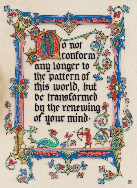 Illuminated Manuscript Borders, Medieval Calligraphy, Medieval Illuminated Manuscript, Manuscript Writing, Illustrated Manuscript, Medieval Books, Illumination Art, Vintage Borders, Book Of Kells