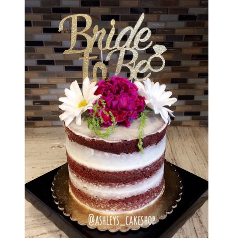 Bridal shower naked cake Instagram @ashleys_cakeshop Cake Instagram, Tier Cakes, Single Tier Cake, Tiered Cakes, Bridal Shower, Shower, Cake, Quick Saves, Instagram