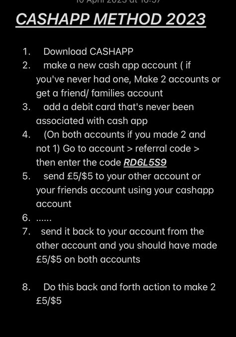 If you have any issues then dm me on insta @i66y2 Use this method to make £5/$5 insha allah while also allowing me to make it. May allah bless you all :) #cashappmethod2023 #digitalmarketing #makemoney #makemoneyonline #cashapp #howtogetmoney #howtoearnmoney #howtogetrich #tiktokearnmoney #cash #howtomakemoney #freemoney #moneyonline #moneytok #howmuchyoumake #money #halal #islamic #ramadhan #fyp #fyp* #foryou #foryourpage #foryoupage #fypage $750 Cash App Free Money, Cash App Hacks That Work, How To Get Money On Cash App, Cash App Method 2023, Cash App Method, Cash App Username Ideas, Cashapp Balance 2023, How To Scam People For Money, Cashapp Hacks