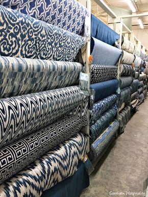 Best Fabric For Sofa, Sofa Fabrics, Fabric Store Design, Small Sectional Sofa, Sofa Fabric Upholstery, Latest Sofa Designs, Curtain Fabrics, Living Room Decor Curtains, Blue White Decor