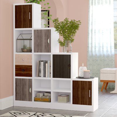 Step Bookcase, Cube Bookcase, Living Room Partition, Living Room Partition Design, Room Partition Designs, Panel Room Divider, Bilik Tidur, Partition Design, Room Partition