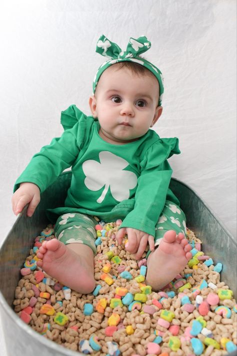 Lucky charms cereal photo shoot Lucky Charms Baby Photoshoot, Lucky Charms Photoshoot, Lucky Charms Cereal, Baby Pics, Lucky Charms, Baby Bath, Baby Photoshoot, St Patrick’s Day, Lucky Charm