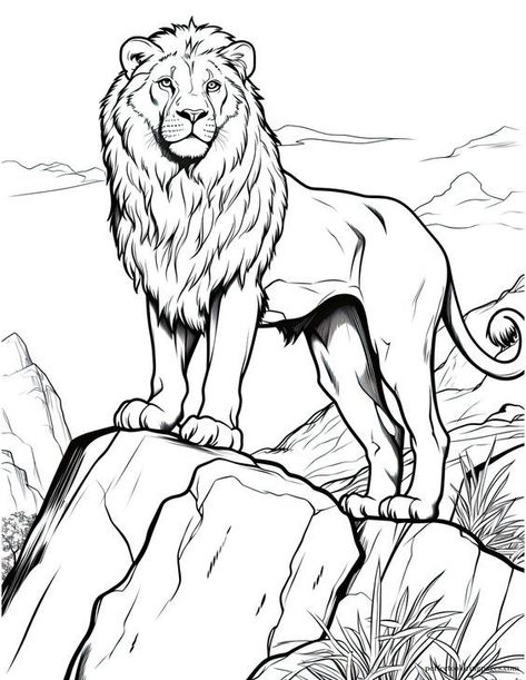 Lion Coloring Pages for Kids and Adults - Printable & Free! Coloring pages #coloringpages Coloring books #coloringbooks Coloring pages for kids #coloringpagesforkids Coloring pages for kids animals #coloringpagesforkidsanimals 1.34 Lion Coloring Pages Free Printable, Lion Colouring, Art Coloring Pages For Adults, Safari Coloring Pages, King Coloring Page, Lion King Coloring Pages, Jungle Coloring Pages, Lion Coloring, Printable Coloring Pages For Adults