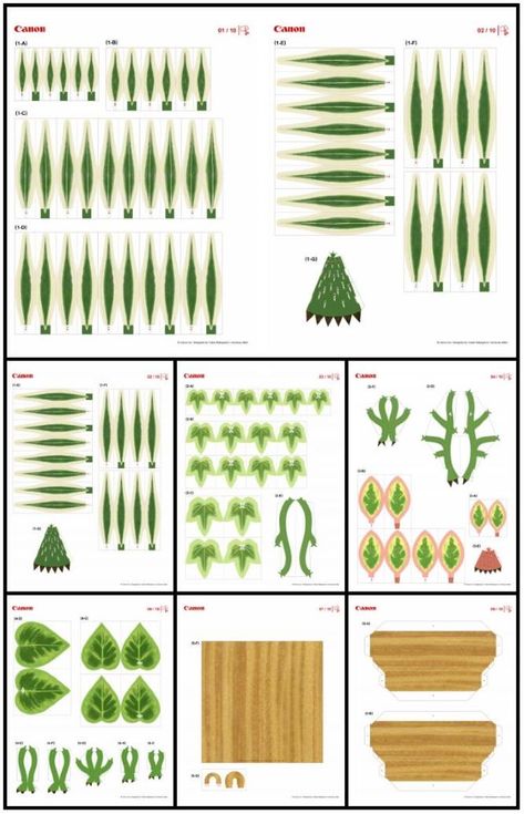 Miniature Plants Printable, Paper Plants Diy Free Printable, Plant Paper Craft, Mini Plants Diy, Paper Plants Diy, Hanging Basket Plants, Small Apothecary, Plants For Shade, Dollhouse Furniture Tutorials