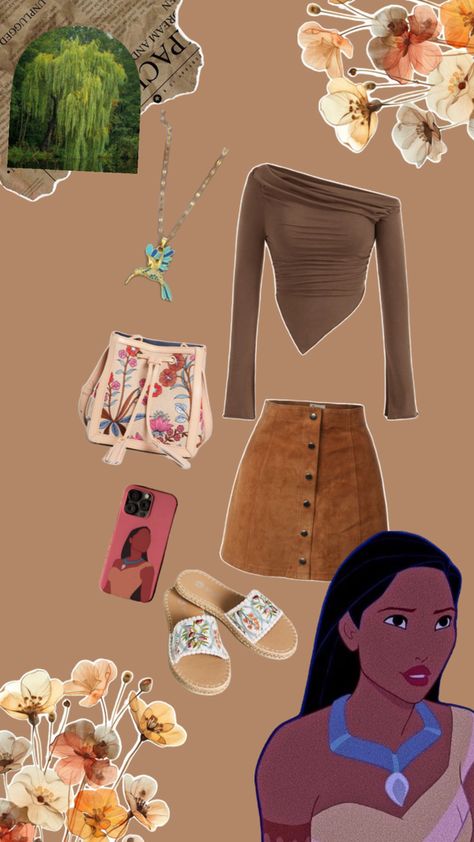 Pocahontas Halloween Costume, Pocahontas Halloween, Pocahontas Outfit, Disney Bound Outfits Casual, Disney Princess Outfits, Disney Bound Outfits, Halloween Costumes Friends, Princess Outfits, Halloween Costume Ideas