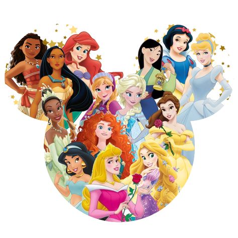 Disney Princesses Group Picture, Disney Princess Seamless Pattern, Disney Princess Images Pictures, All Disney Princesses Together, Disney Logo Art, Disney Princess Together, Princess Sublimation Designs, Disney Princess Poster, Princess Squad