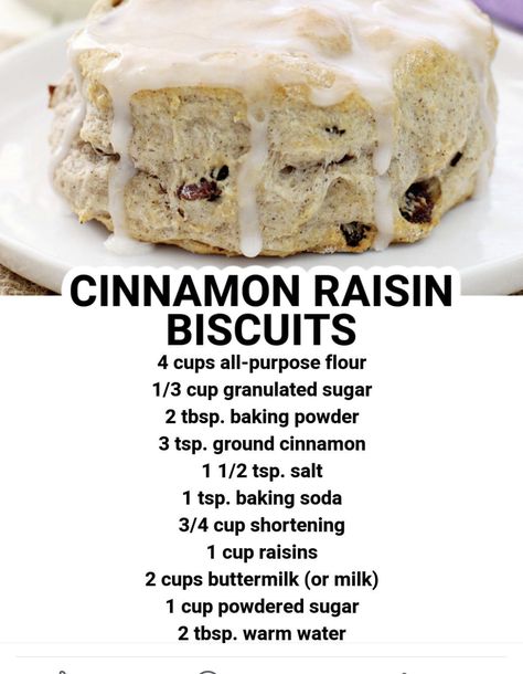 Raisin Biscuits Recipe, Cinnamon Raisin Biscuits, Raisin Biscuits, Cinnamon Raisin Bread Recipe, Easy Breakfast Treats, Love Bakes Good Cakes, Good Cakes, Easy Mug Cake, Cinnamon Raisin Bread