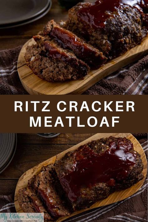 Move over boring meatloaf, because Ritz Cracker Meatloaf is here to save dinner time! With its crushed Ritz crackers adding a burst of buttery goodness, this dish takes meatloaf from "meh" to "mmm." Buttery Ritz Crackers add a whole lot of flavor. With its brown sugar ketchup glaze, this could become your new favorite meatloaf recipe! Meatloaf Recipes Worcestershire Sauce, Meatloaf With Cracker Crumbs, Meatloaf Ritz Crackers Recipe, Meatloaf With Ritz Crackers, Ritz Cracker Meatloaf, Ritz Cracker Meatloaf Recipe, Meatloaf Recipe With Crackers, Ritz Cracker Recipes, Roasted Carrots And Parsnips