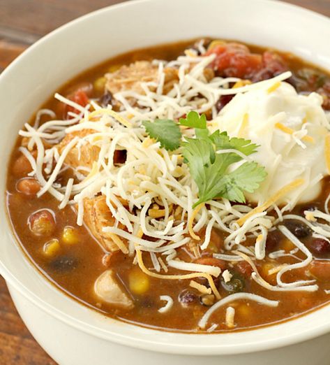 Rottiserie Chicken Recipe, Can Chicken Tortilla Soup, Chicken Rotisserie, Chicken Shredded, Leftover Rotisserie, Chicken Tortillas Soups Recipe, Can Chicken, Easy Dinner Recipes Crockpot, Tortilla Soup Recipe