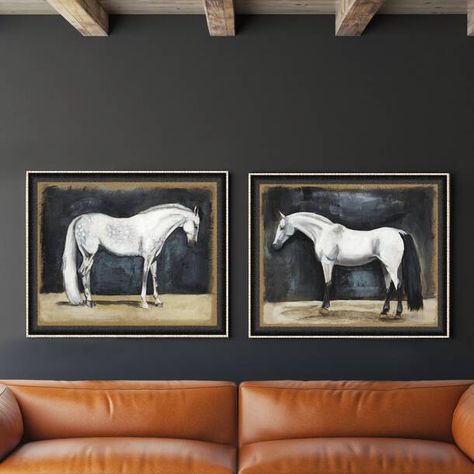 Union Rustic 'Equestrian Studies VI' - Picture Frame Print & Reviews | Wayfair Horse Room Decor, Horse Room, Indian Horses, Equestrian Decor, John James Audubon, Horse Decor, Framed Painting, White Horse, Horse Art