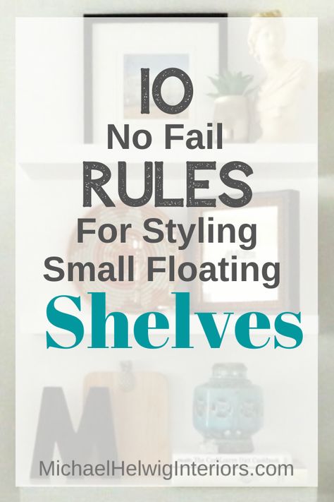 There’s a fine line between styling a small floating shelf and overloading it. The openness doesn’t provide much space to hide stuff. these rules will give you solid parameters to stick to, so you won’t end up with a look that’s too heavy or crowded. Styling A Narrow Shelf, Living Room Wall Decor Floating Shelves, Styling A Floating Shelf, Small Shelf Styling Living Room, How To Space Floating Shelves On Wall, Style A Floating Shelf, Staggered Floating Shelves Kitchen, How To Place Floating Shelves On Wall, Entryway Floating Shelf Decor