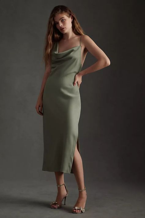 New | Anthropologie Midi Evening Dress, Charmeuse Dress, Bhldn Dresses, Bhldn Dress, Midi Slip Dress, Bridal Event, Bhldn Weddings, Satin Gown, Satin Maxi Dress