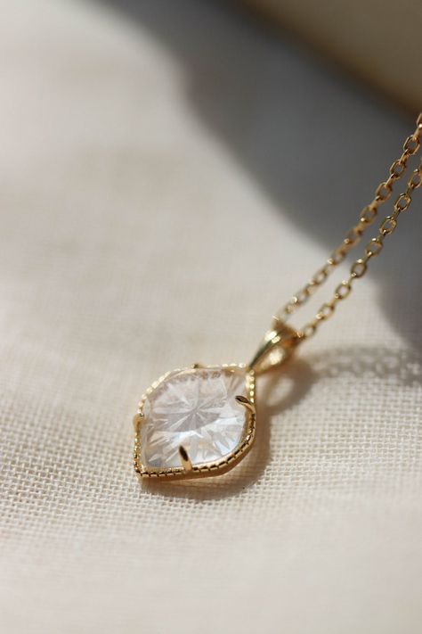 Helga Oval Clear Quartz Crystal Pendant Necklace, Helga Rhombus Clear Quartz Crystal Necklace, Gold Vermeil Art Deco Celestial Jewelry - Etsy Art Deco Celestial, Light Bringer, Rustic Bathroom Designs, Gold Coin Necklace, Oval Necklace, Quartz Crystal Pendant, Quartz Crystal Necklace, Crystal Pendant Necklace, Celestial Jewelry