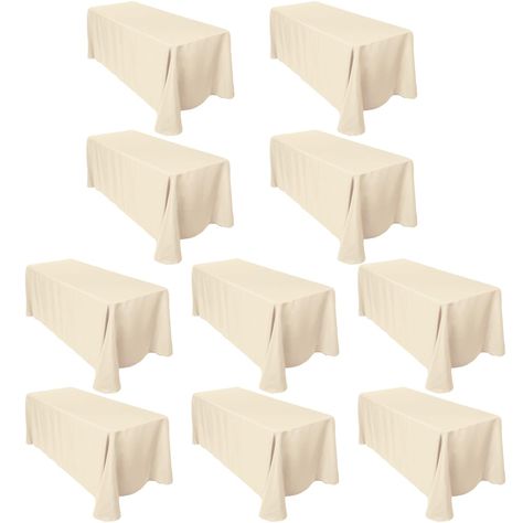 PRICES MAY VARY. 100% Polyester 【90 x 132 inch Tablecloths for 6 ft. Banquet Tables】Seamless one-piece design. This fully-draping tablecloth provides a drop all the way to the floor on standard 6 ft. banquet tables. 【Rounded Corners for Safety and Elegance】Our full-length 90x132 inches and 90x156 inches rectangular table linens feature rounded corners for a cleaner look and added safety. The rounded corners prevent fabric puddles at the corners, making the tablecloth neater and reducing tripping Cheap Linen Tablecloths, Rectangle Wedding Tables, Table Covers Wedding, Cloth Table Covers, Rectangle Tables, Banquet Tables, Table Cloths, Drop Cloth, Rectangle Table