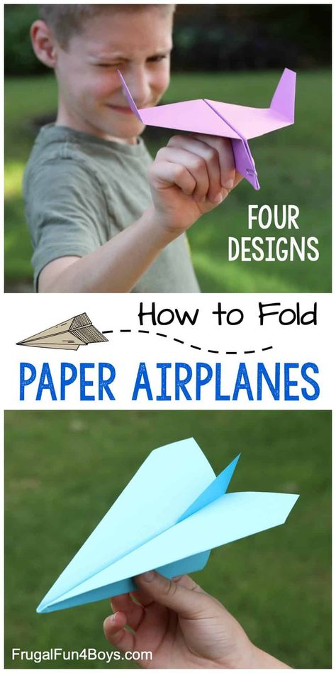 Flying Game with Guide to 10 Paper Airplane Folding Templates - Emma Owl Make A Paper Airplane, Airplane Kids, Airplane Crafts, Aktiviti Kanak-kanak, Mad Science, Airplane Design, Paper Airplane, Boredom Busters, Cooking Guide