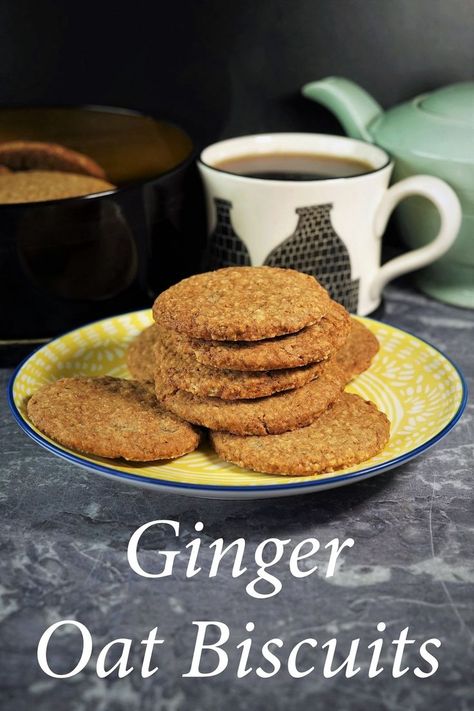 plates of stacked biscuits with mug and teapot behind Oat Cake Recipes, Oat Biscuits, Ginger Biscuits, Biscuit Sandwich, Cream Biscuits, Oat Cakes, Buttery Biscuits, Oat Cookies, Digestive Biscuits