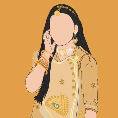 Rajput baisa portrait 😍😍 Customisation available DM on Instagram to order - mittalart05 Rajput Baisa Dp, Rajasthani Illustration, Rajasthani Elements, Rajasthani Art Design, Groom Caricature, Rajput Painting, Rajput Baisa, Bride Cartoon, Couple Illustration Wedding