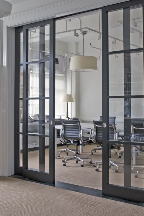 Glass Office Doors, Home Office Doors, Glass Pocket Doors, Sliding French Doors, Sliding Pocket Doors, Sliding Door Design, Glass Barn Doors, Extension Ideas, Sliding Doors Interior