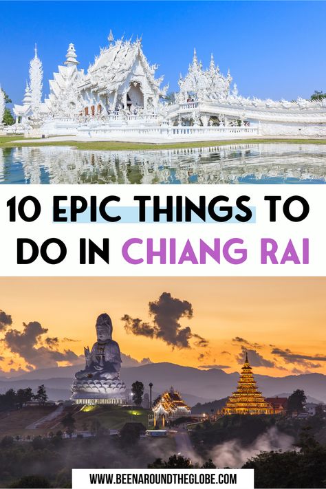 10 epic things to do in Chiang Rai. All you need to know if you plan to visit Chiang Rai, Thailand. Things to do in Chiang Rai | Chiang Rai itinerary | White temple Chiang Rai | Guide to Chiang Rai | Visiting Chiang Rai | Chiang Rai travel guide Thailand Packing, Chiang Rai Thailand, Thailand Adventure, Thailand Backpacking, White Temple, Thailand Travel Tips, Chiang Rai, Koh Phangan, Golden Triangle