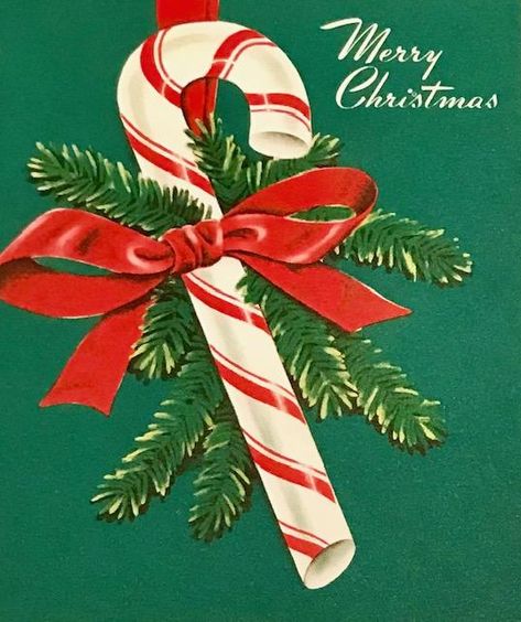 All sizes | Merry Christmas Candy Cane | Flickr - Photo Sharing! Images Noêl Vintages, Christmas Tree Scent, 달력 디자인, Card Candy, Vintage Christmas Images, Candy Cane Christmas, Candy Cards, Old Fashioned Christmas, Season's Greetings