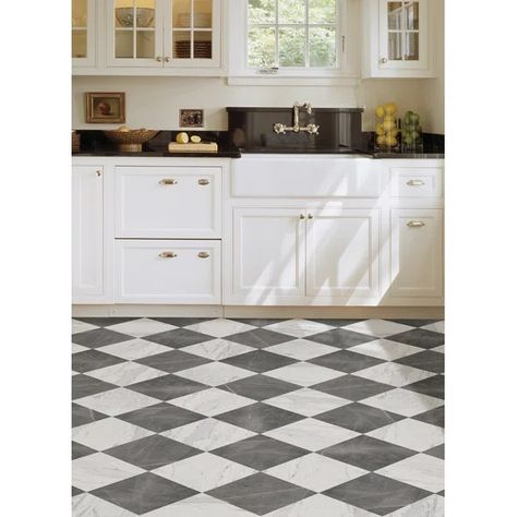 Checkerboard floors are gaining popularity, and the timeless look of marble never goes out of style! Combine these two looks with our latest FloorPops tiles created by Chris Loves Julia and bring a modern and sophisticated new look to your floors. Grey & White Marble Bonneville Peel and Stick Floor Tiles contain 10 pieces on 10 sheets that measure 12 x 12 inches. This product measures 60 in x 24 in when assembled. Marble Checkerboard Floor Kitchen, Grey & White Marble Bonneville Peel & Stick Floor Tiles, Chris Loves Julia Checkered Floor, Peel And Stick Floor Tile Checkered, Peel And Stick Checkered Floor, Marble Look Vinyl Flooring, Checkerboard Vinyl Flooring, Chris Loves Julia Peel And Stick Tile, Black And White Laminate Flooring