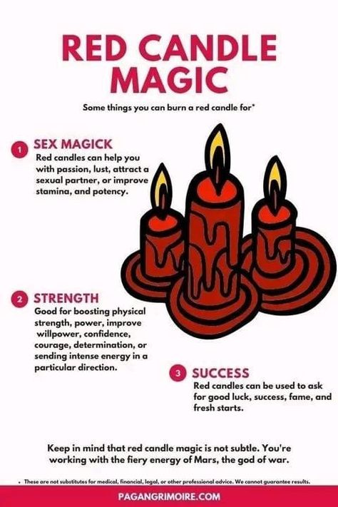 Red Candle Magic, Candle Magick Spells, Candle Color Meanings, Candle Meaning, Candle Magic Spells, Witchcraft Spells For Beginners, Spells For Beginners, Red Candle, Magic Spell Book