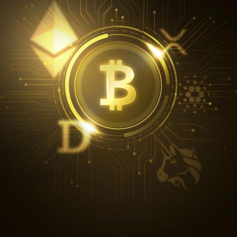 Gold bitcoins background, cryptocurrency digital finance remixed vector | premium image by rawpixel.com / Wit Crypto Background, Bitcoin Background, Auditorium Plan, Bitcoin Design, Painter Business Card, Bitcoin Cryptocurrency, Gold Background, Authentic Design, Vector Background