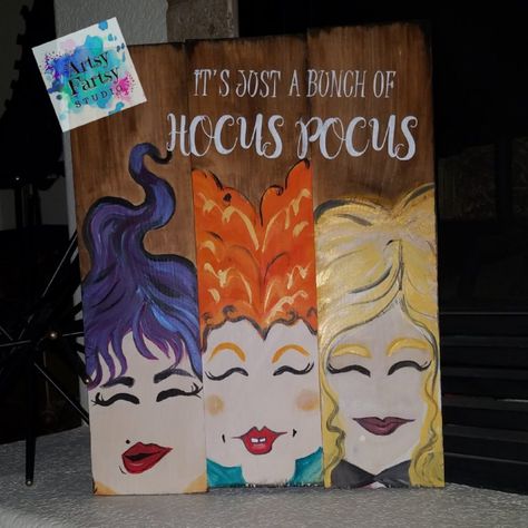 Sanderson Sisters Wood Sign, Hocus Pocus Wood Sign, Hocus Pocus Wooden Signs, Hocus Pocus Signs Wood, Hocus Pocus Signs Wood Diy, Hocus Pocus Canvas Painting, Hocus Pocus Pumpkin Painting, Hocus Pocus Porch Sign, Hocus Pocus Pumpkins