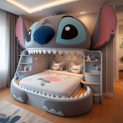 Stitch to bedroom Stitch Disney Bedroom Ideas, Lilo And Stitch Room Ideas, Lilo And Stitch Bedroom, Stitch Furniture, Stitch Rooms, Stitch Bedroom Ideas, Stitch Bedroom, Stitch Bed, Disney Kids Rooms