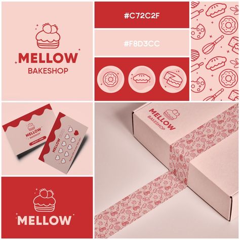 Brand Board for Mellow Bakeshop!🍄 . . . Hope you all are having a great day! 💗 . . #moodboard #moodboards #branding #graphicdesign #logo #brand #brandidentity #logodesign #brandingdesign #illustrator #logodesigns #branddesign Baker Logo Design Ideas, Bakeshop Logo, Bakery Branding Logo, Bakery Brand Identity, Cupcake Branding, Menu Branding, Bakery Branding Design, Store Names Ideas, Moodboard Branding