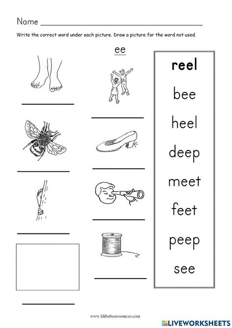 Ee Sound Worksheet, Ee Worksheets, Ee Sound, Work Sheet, Phonics Sounds, Class Room, School Subjects, Year 11, Phonics