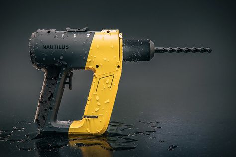 There are a number of issues with current underwater power tools. The Nautilus Underwater Power Drill addresses nearly all of them. Foremost among its innovations... Tools Background, Tools Illustration, Le Manoosh, Power Tools Design, Cordless Drill Reviews, Drukarka 3d, Industrial Design Sketch, Drill Driver, Cordless Drill