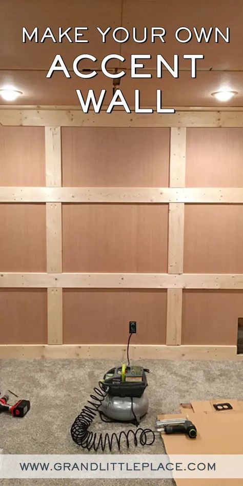 Accent Wall In Basement, Accent Wall For Living Room, Diy Basement Remodel, Basement Accent Wall, Accent Wall In Living Room, Diy Accent Wall Ideas, Living Room Basement, Window Renovation, Wall In Living Room