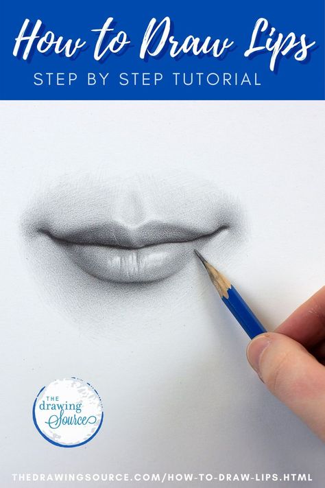 How To Draw The Mouth, How To Make Realistic Drawing, Drawing Mouths Realistic, Realistic Portrait Drawing Tips, How To Draw Lips Realistic, Drawing Lips Easy, Human Portrait Drawing, How To Sketch Lips, Drawing Lips Step By Step