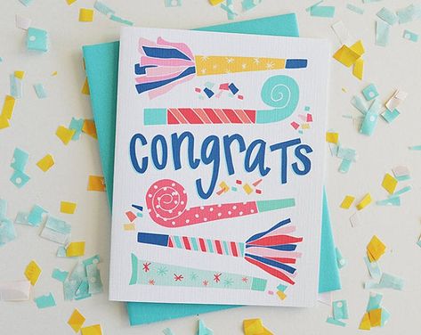 Greeting Card Inspiration, Greeting Card Art, Birthday Illustration, Card Inspo, Bday Cards, Greeting Card Illustration, Confetti Party, Product Ideas, Graduation Cards