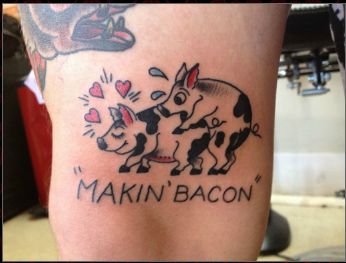 makin' bacon!! Bacon Tattoo, Colorado Tattoo, Leigh Ann, Too Funny, Skin Art, Tattoo Inspo, Tattoos And Piercings, Paw Print Tattoo, I Tattoo