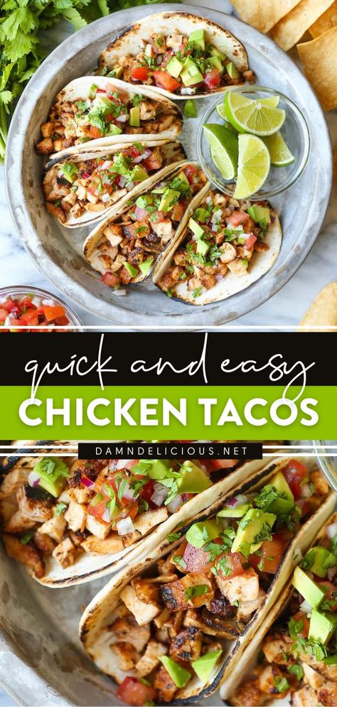 Easy Chicken Taco, Chicken Tacos Easy, Chicken Taco Recipes, Taco Pasta, Taco Pizza, Taco Dip, Chicken Taco, Spice Rub, Health Dinner Recipes