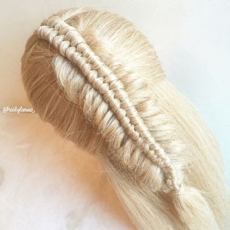 Dutch fishtail stacked with a infinity braid Dutch Infinity Braid, Bride Things, Dutch Fishtail, Infinity Braid, Ponytail Updo, Long Hair Tips, Hair Braids, Cut My Hair, Braided Ponytail