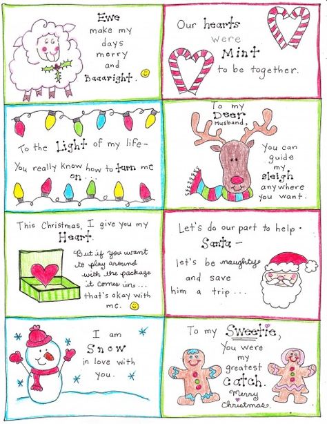 Christmas Love Notes for the Happy Hubby! - free printable from the HappyHomeFairy.com Love Notes For Husband, Happy Home Fairy, Christmas Note, Diy Christmas Cards, December 25, Happy Home, Christmas Love, Love Notes, Christmas Printables