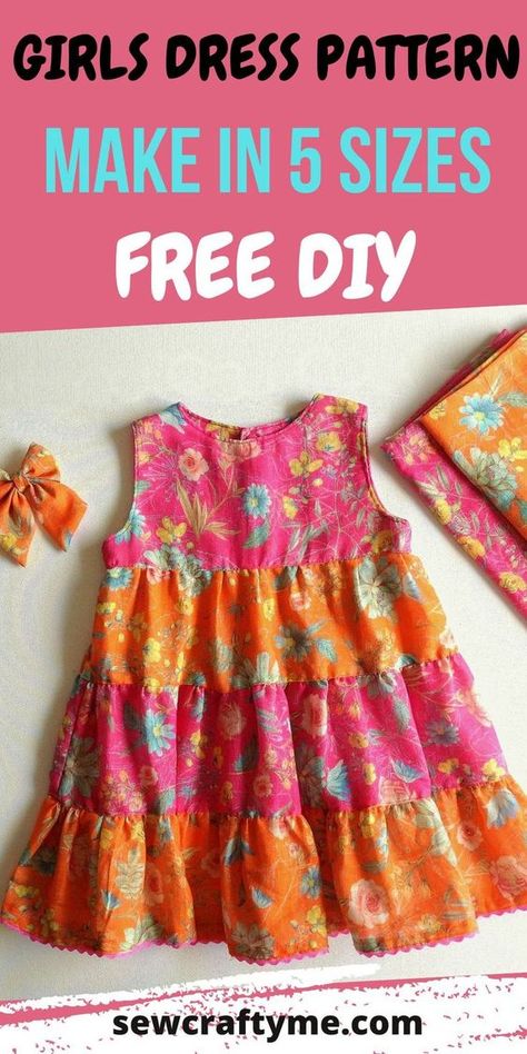 Tiered Dress Pattern, Girls Dress Pattern Free, Toddler Dress Patterns, Diy Sy, Baby Clothes Patterns Sewing, Kids Clothes Patterns, Girls Dress Sewing Patterns, Sewing Kids Clothes, Dress Patterns Free